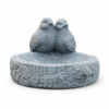 2 Robin Concrete Garden Bird Bath 23cm Front View