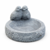 2 Robin Concrete Garden Bird Bath 23cm top angle View