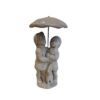 Boy and Girl with Umbrella Concrete Garden Ornament