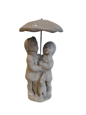 Boy and Girl with Umbrella Concrete Garden Ornament