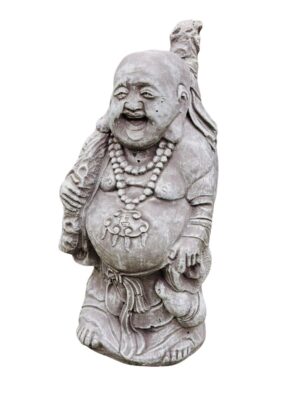Laughing Budha Stadnding Concrete Garden Ornament Large