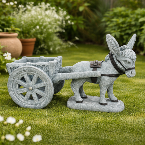 Donkey and Cart Concrete Garden Planter - Concrete Worx Northern Ireland