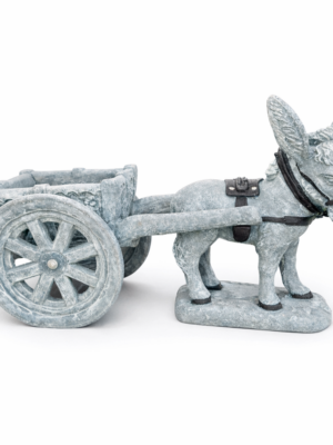Donkey and Cart Concrete Garden Planter - Concrete Worx Northern Ireland front side