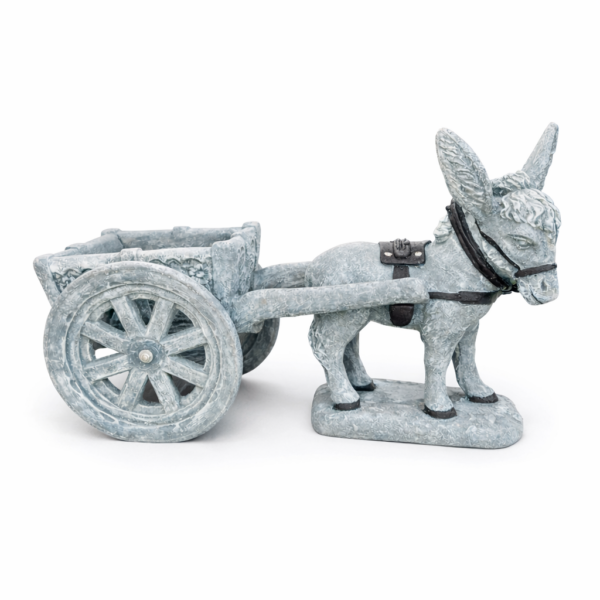 Donkey and Cart Concrete Garden Planter - Concrete Worx Northern Ireland front side
