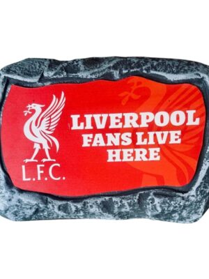 Liverpool Fans Live Here Concrete Garden Plaque - front view