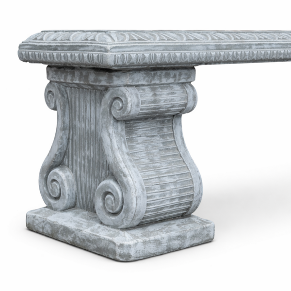 Roman Concrete Garden Bench Close up of concrete leg - ConcreteWorx Northern Ireland