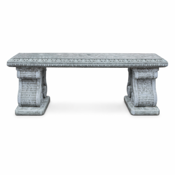 Roman Concrete Garden Bench front view - ConcreteWorx Northern Ireland