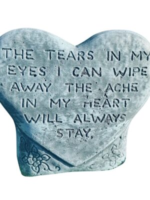 Tears in my eyes heart concrete garden ornament