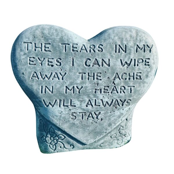 Tears in my eyes heart concrete garden ornament