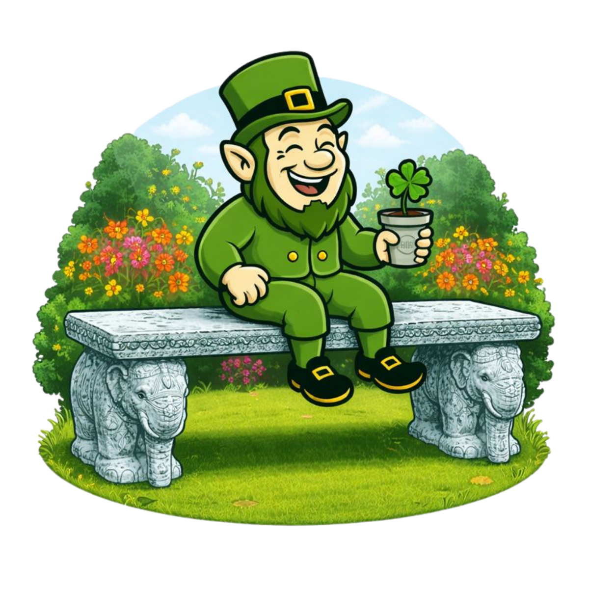 Staffy Concrete Garden Ornament - Front View