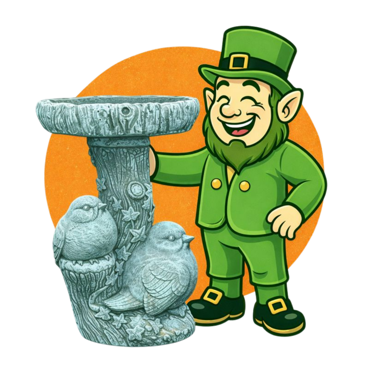 Staffy Concrete Garden Ornament - Front View